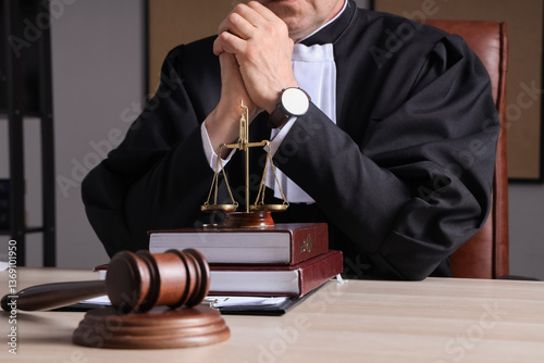 Mature judge with justice s...