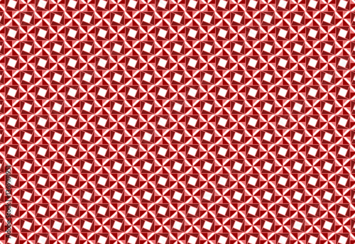 A geometric pattern of bright red square origami folds is neatly arranged on a clean white background. This minimalist design exudes a modern and elegant feel, suitable for various design purposes.