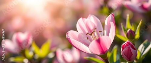 Delicate spring bloom, vibrant petals unfurling in Jena's sunlight, springtime, Jena