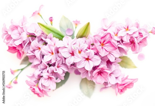 Wallpaper Mural Delicate watercolor lilac & pink floral bouquet on white background, floral, nature Torontodigital.ca