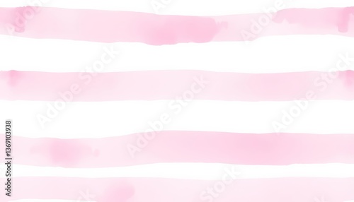 Delicate watercolor pink stripes on white background, seamless repeat pattern, surface pattern, textile