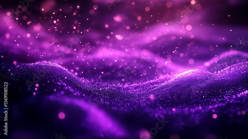 A mystical purple nebula, swirling with stardust and cosmic energy, a vibrant cosmic dance of light and shadow.