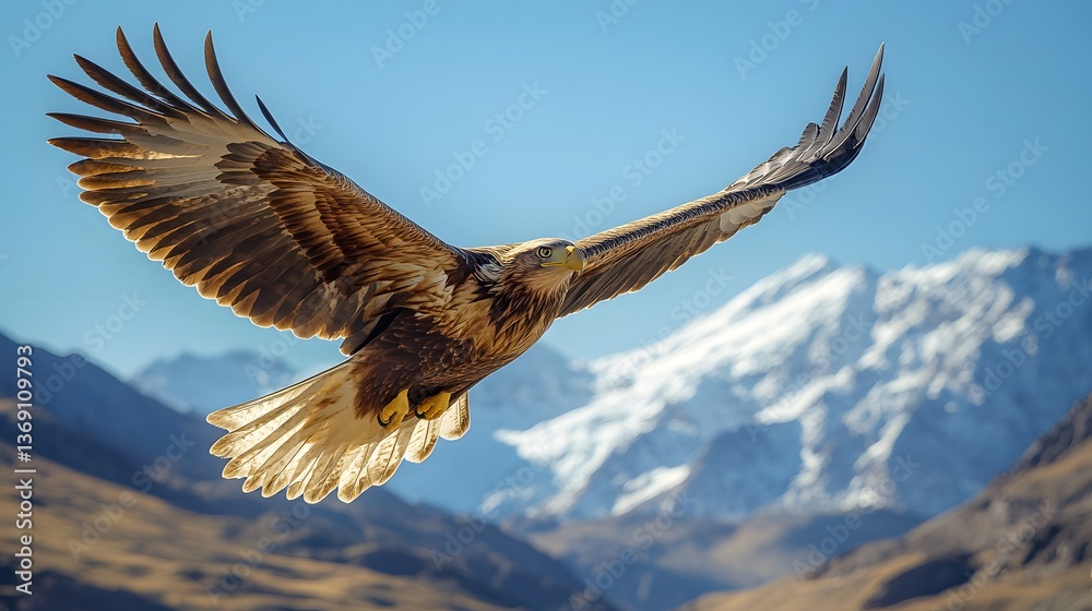 Fototapeta premium Eagle Soaring Over Mountains
