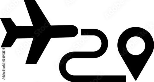 Airplane aviation icon in flat. isolated on transparent background