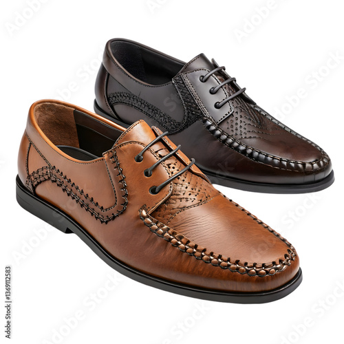 A stylish pair of shoes with intricate stitching details photo