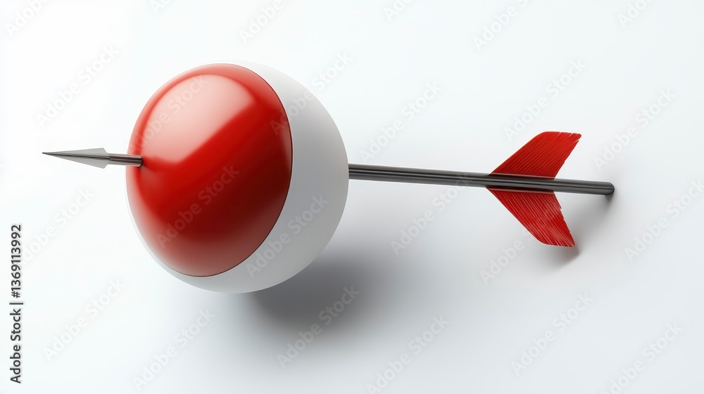 Arrow impaling red/white sphere Arrow impaling red/white sphere