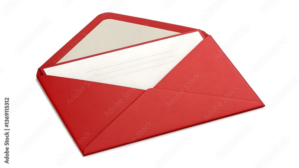 Red Envelope with Blank Note Awaiting a Message of Hope Love Clean Red Envelope with Blank Note Awaiting a Message of Hope Love Clean