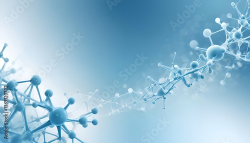 Abstract blue background with bubbles, Generative AI 