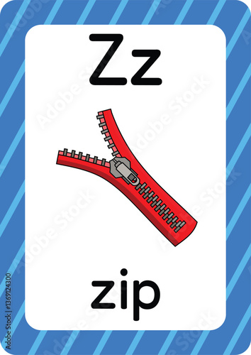 A-Z Alphabet Flashcards Set - 26 Letter Tracing Cards with Cute Illustrations | Printable Phonics Learning Tool for Preschool, Kindergarten & ESL Teachers | Vector ABC Educational Clipart