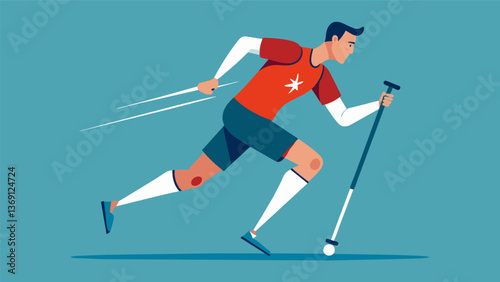 From crutches to running freely the injured athletes grit and determination are truly inspiring as they conquer their injury and reclaim their place. Vector illustration