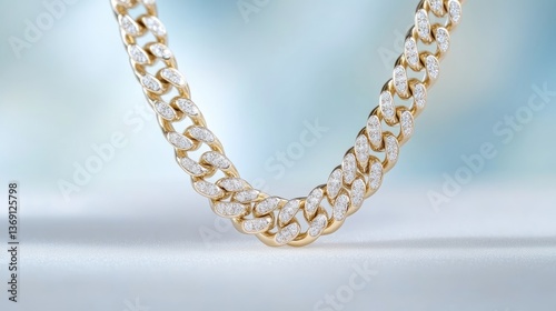 Luxury diamond-encrusted chain necklace