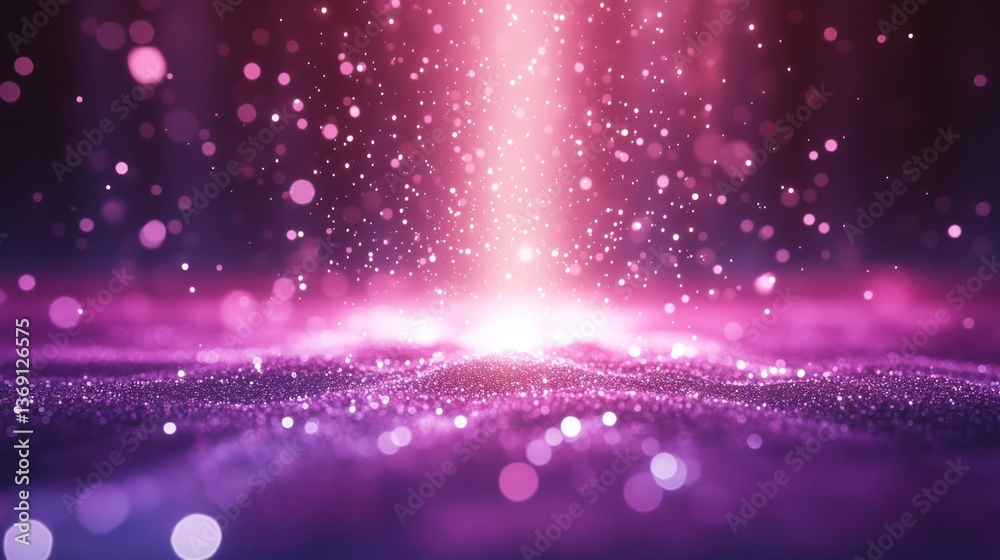 Obraz premium Pink glitter bokeh background, light beam