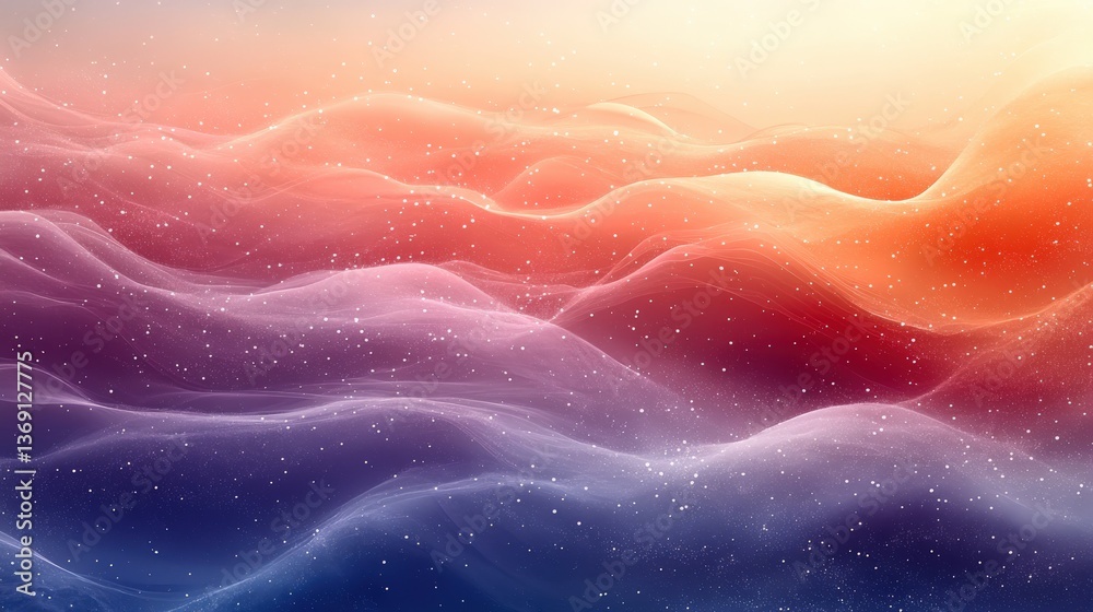 Fototapeta premium Ethereal Abstract Waves in Soft Pastel Hues with Sparkling Texture