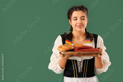 Young Octoberfest waitress ...