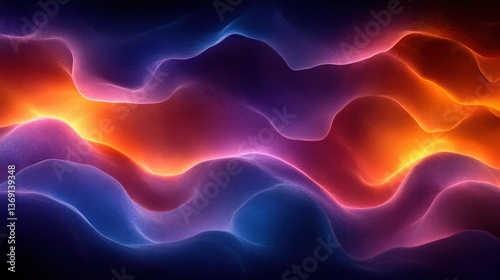 Vibrant Abstract Waves of Colorful Light in Digital Art Creation