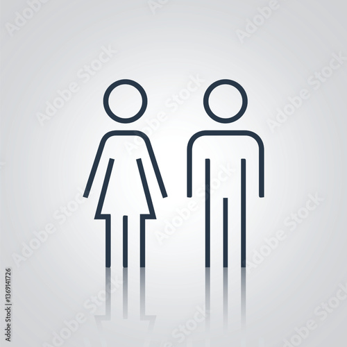Boys and Girls Sign On The Toilet Doors, Pictograms of a man and a woman