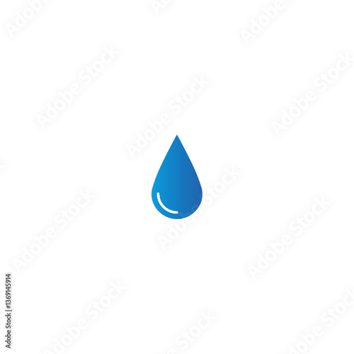 Water drop icon logo flat vector design