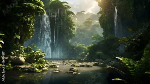 Wallpaper Mural waterfall in thailand Torontodigital.ca