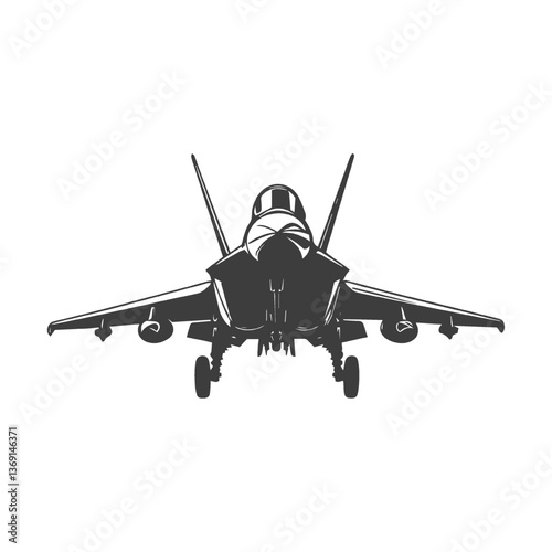 Fighter Jet Silhouette Design Illustration
