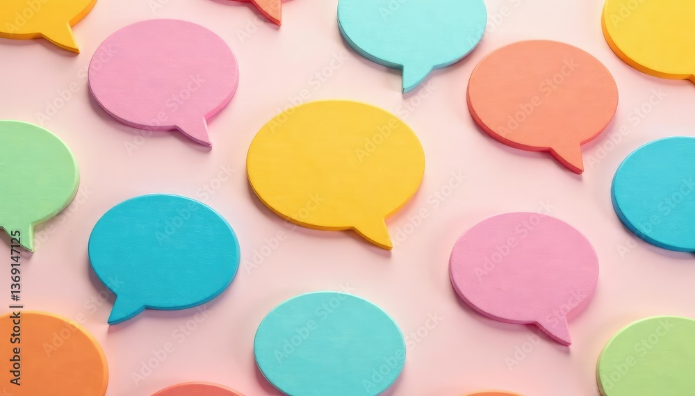 Pastel rainbow speech bubbles, seamless repeat pattern, playful, rainbow, print Pastel rainbow speech bubbles, seamless repeat pattern, playful, rainbow, print
