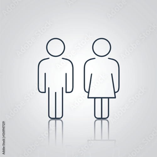 Pictograms of a man and a woman, Toilet Doors, signs