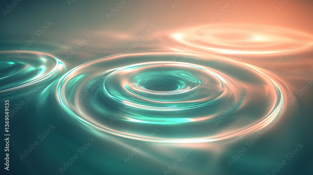 Glowing concentric circles rippling outward Glowing concentric circles rippling outward