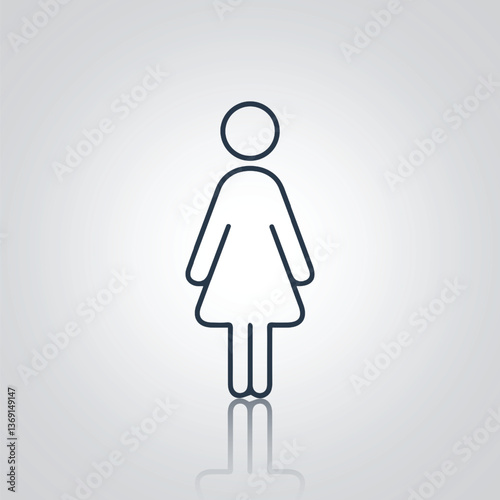 Pictograms of a fat woman, restroom door signs, icons, 