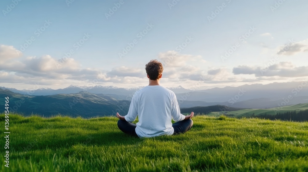 Peaceful meditation on a mountaintop Peaceful meditation on a mountaintop