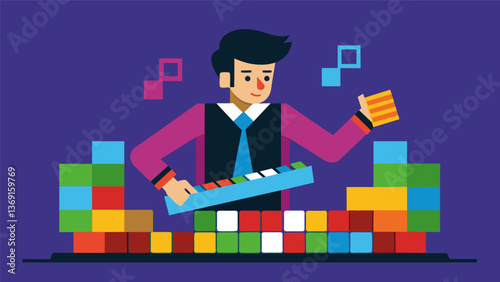 A tet prodigy amazes onlookers with his impressive range and control showing off his talent in a solo performance.. Vector illustration