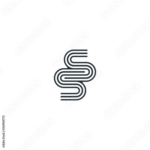 Abstract Interwoven S Shape Logo Design
