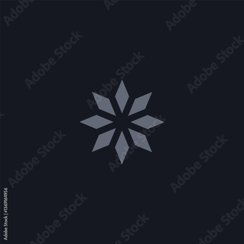 Abstract Geometric Snowflake Logo Design