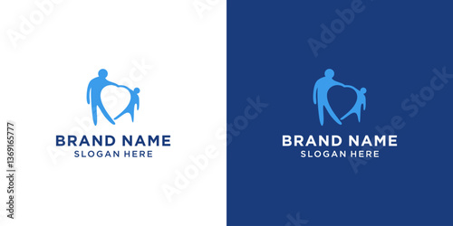 Happy Family Love Logo Design Template.
