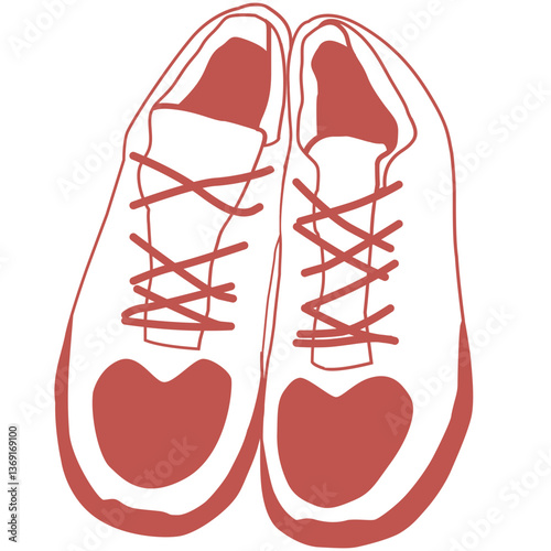 red sneakers vector silhouette