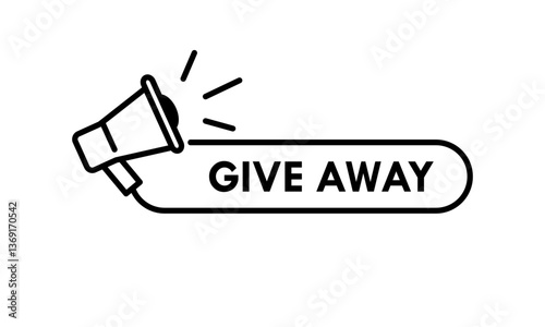 Give away design logo template illustration