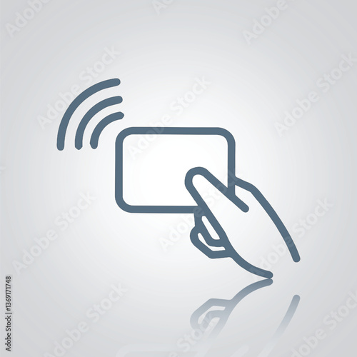Credit card in hand icon, contactless payment Icon, NFC icon, Debit Card art