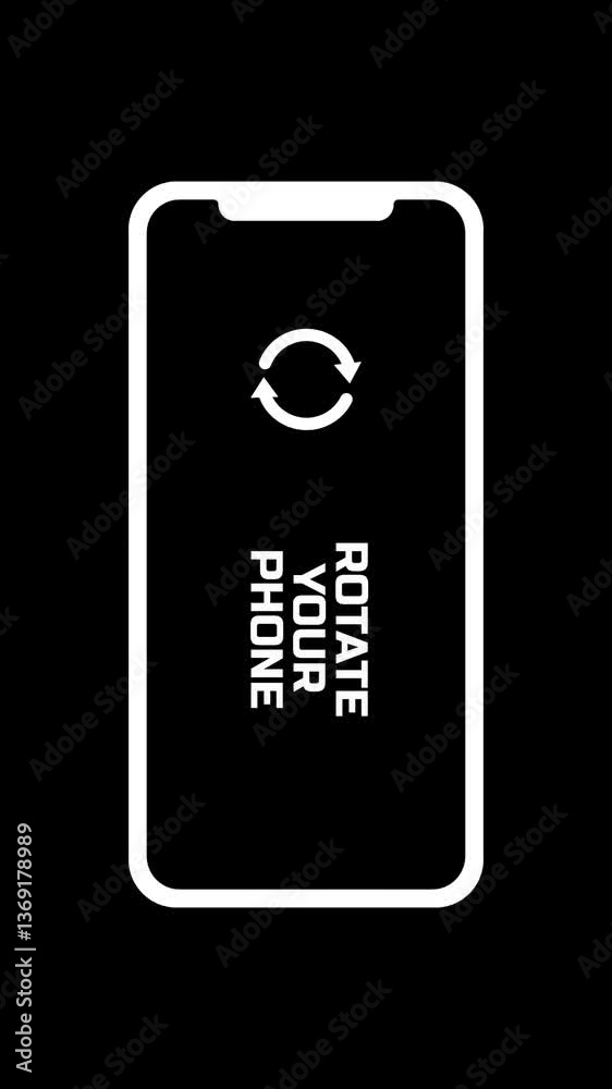 Turn the phone horizontally and vertically icon. Rotate smartphone video template for social media