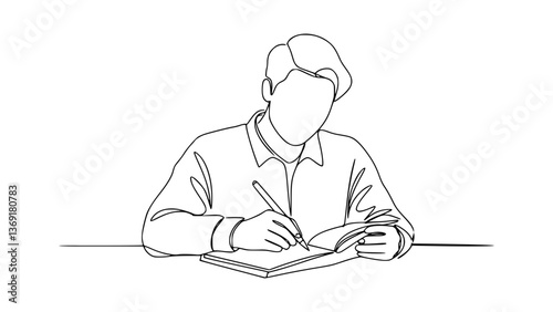 Poetry Writing Pose Line Art: Simplify Creative Writing with Minimalist Art