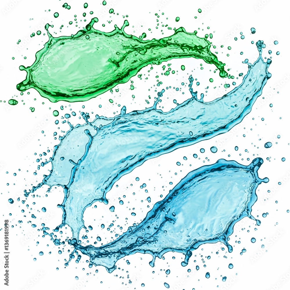 Obraz premium green water splash AI generative