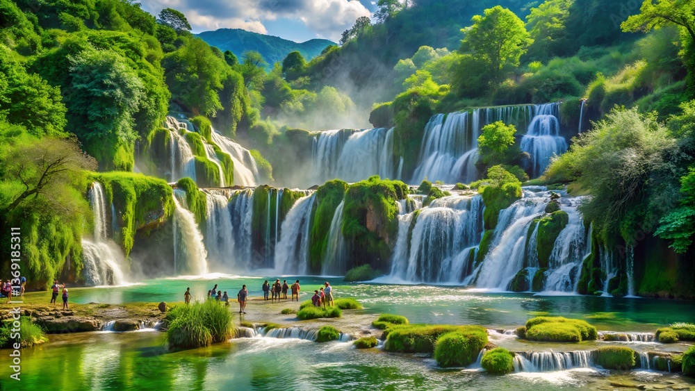 Obraz premium Waterfall in the forest