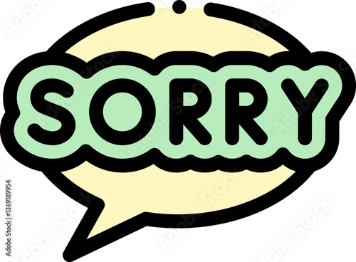 sorry Illustration on a white background