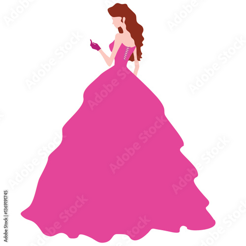 bride in pink dress