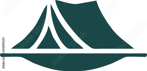 Tourist camping tent vector icon on a white background
