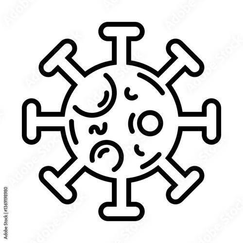Virus icon, designed with black editable stroke, representing disease, inflection, sickness