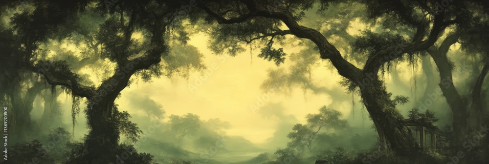 Fototapeta premium Misty Swamp Landscape