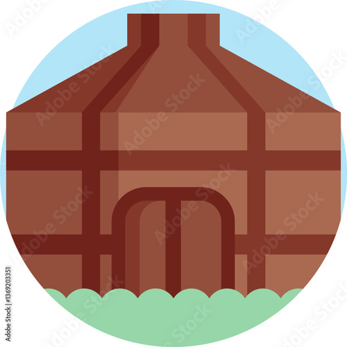 yurt Illustration on a white background.