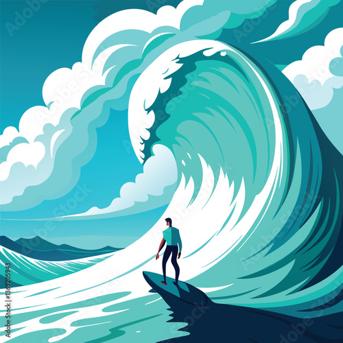 Photography surfing on the sea