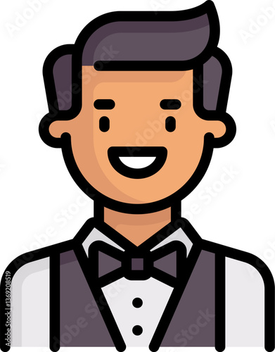 croupier Illustration on a white background.