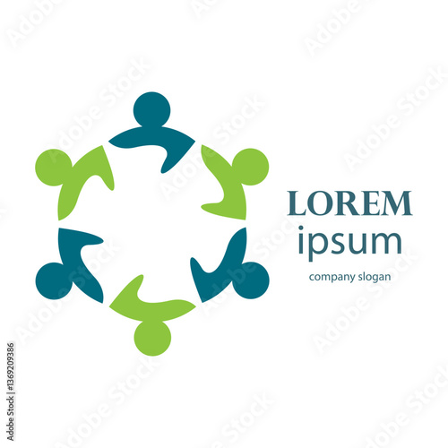 rotating successful people community logo design