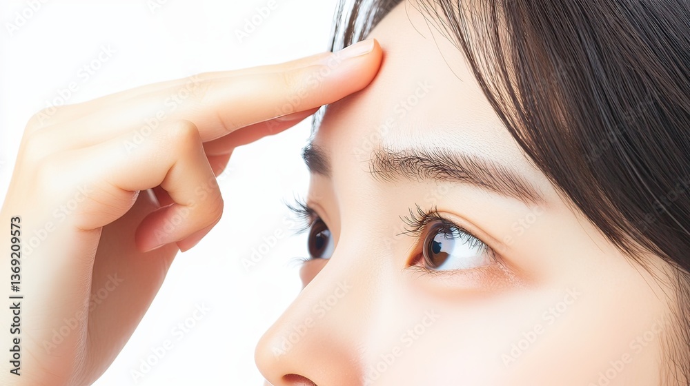 Skincare routine tips forehead focus home image bright close-up anti-aging Skincare routine tips forehead focus home image bright close-up anti-aging