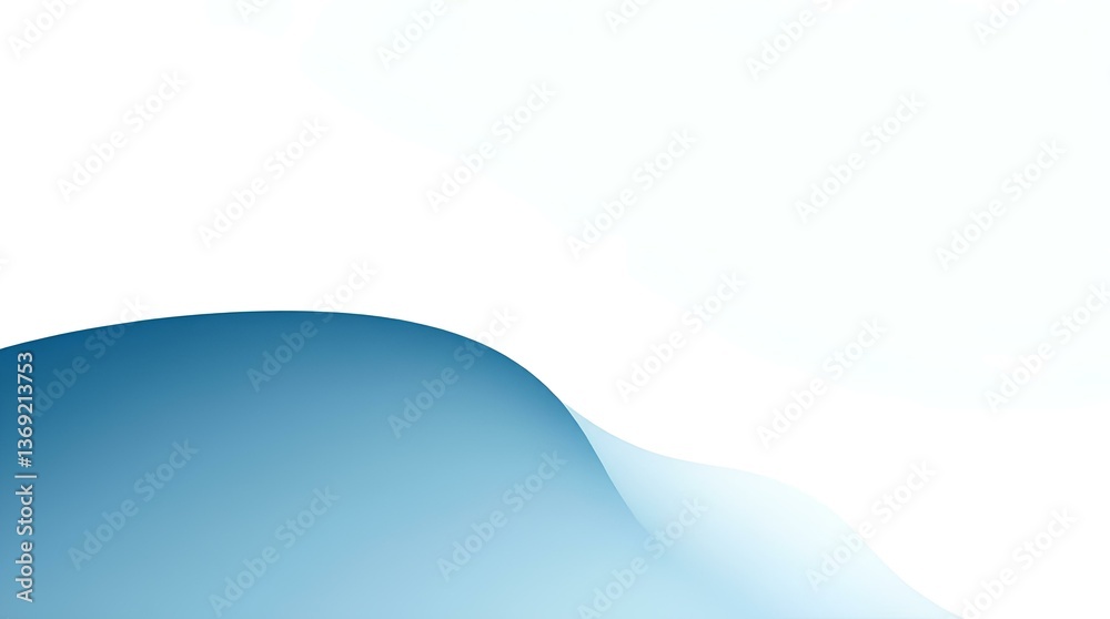 Naklejka premium minimal blue abstract curve with soft gradient representing simplicity and calmness